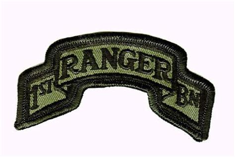 1st Ranger Battalion Scroll Subdued Black On Olive New Ebay