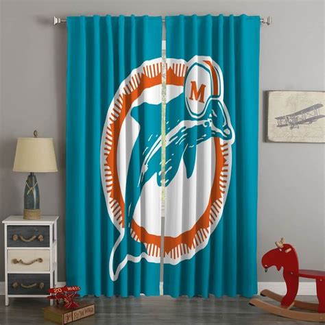 3d Printed Miami Dolphins Style Custom Living Room Curtains