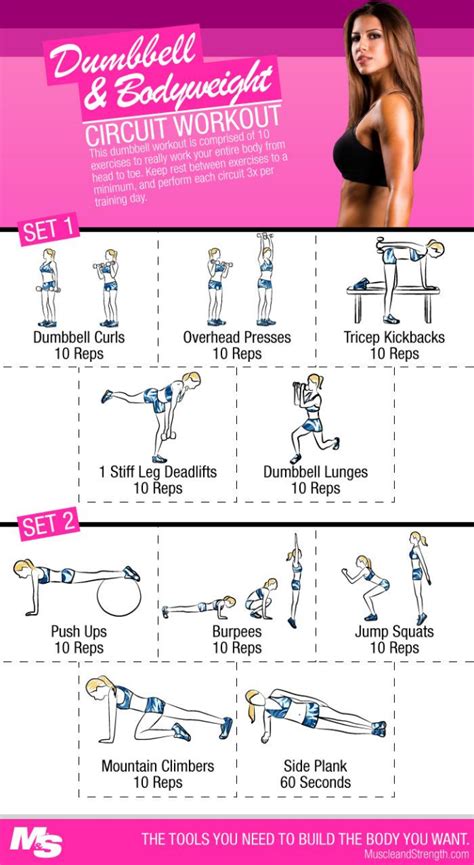 Dumbbell And Bodyweight Circuit Workout For Women Muscle Strength