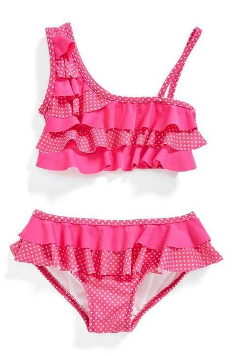 To The 9s Dot And Ruffle Two Piece Swimsuit Little Girls Nordstrom