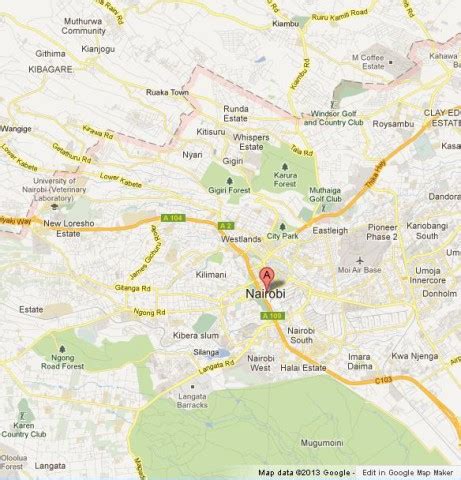 Map Of Nairobi 461x480 
