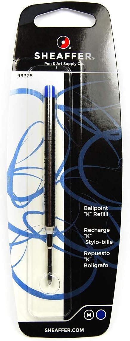 Sheaffer K Ballpoint Refills Blue Ink Medium Point Single Blister