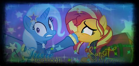 Trixie And Sunset Shimmer Effects Wspeedpaint By Foreverbunkey123
