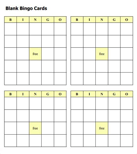Free 9 Blank Bingo Samples In Pdf Ms Word