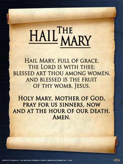 The Hail Mary Poster Prayers To Mary Hail Mary Hail Mary Prayer