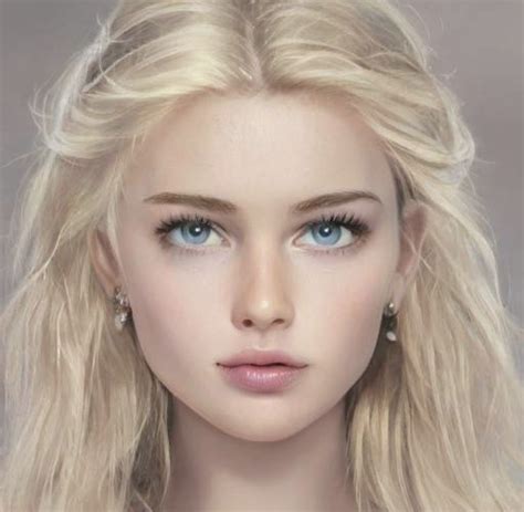 Face Claims Beautiful Women Digital Portrait Art Platinum Blonde Portrait Girl Character
