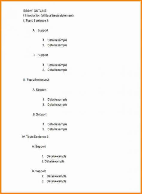 Microsoft Word Outline Template