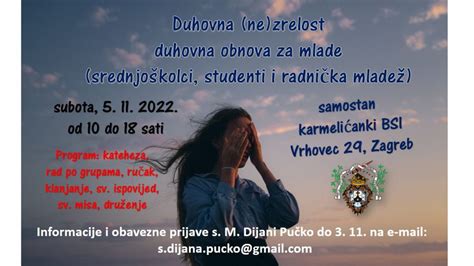 Duhovna ne zrelost Duhovna obnova za mlade na zagrebačkom Vrhovcu