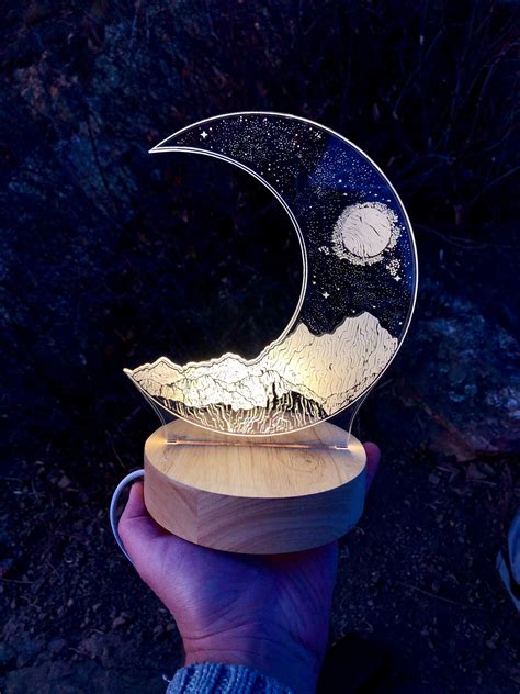 Moon Lamp Custom Night Light Moon Lamp Personalized Bedside Etsy