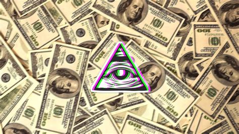 Wallpaper Digital Art Eyes Illuminati Dollars Money Currency