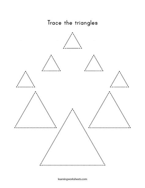 Trace The Triangles Learning Worksheets Triangle