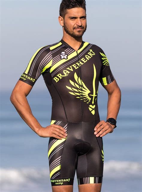 Braveheart Racing Mens Aero Mesh Short Sleeve Tri Skinsuit Cycling Lycra Cycling Wear Bike