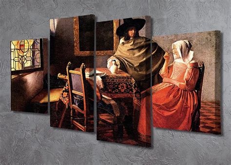 Glass Of Wine By Vermeer 4 Split Panel Canvas Canvas Art Rocks