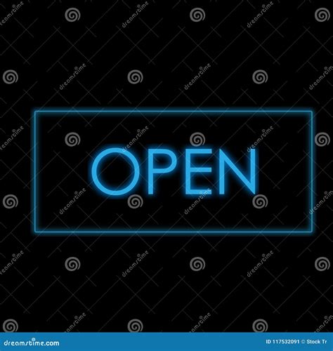 Neon Open Sign Stock Illustration Illustration Of Open 117532091