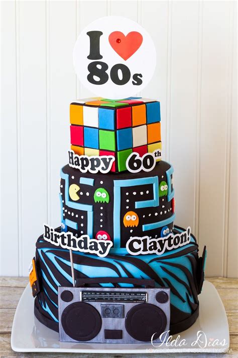 80 S Themed Cake Bonus Timlapse Videos Themed Cakes 80 S Cake 40th Birthday Cakes