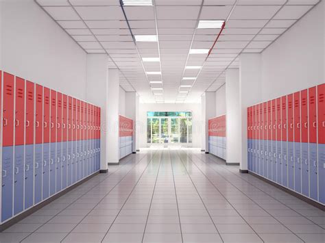 Lockers In The High School Hallway Stock Illustration Illustration