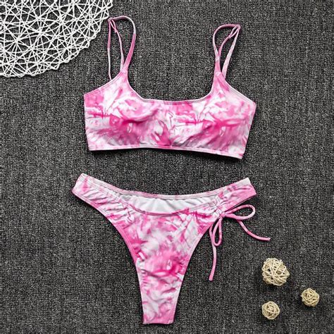 Buy Dis Lady Sexy Women Tie Dyed Push Up Padded Bra Beach Bikini Set