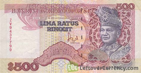 See how much your amount is myr (malaysian ringgit) now in rise (rise). 500 Malaysian Ringgit (2nd series 1989) - Exchange yours ...