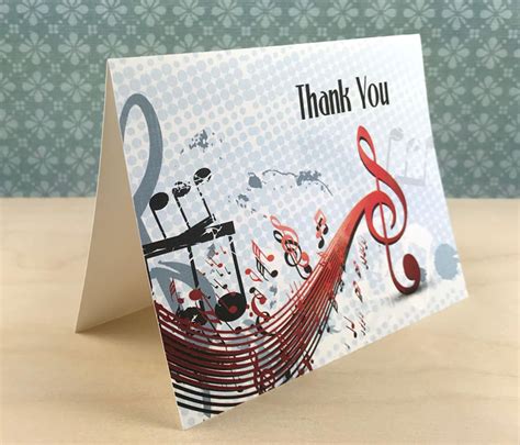 Music Theme Thank You Card Personalized Note Card Etsy