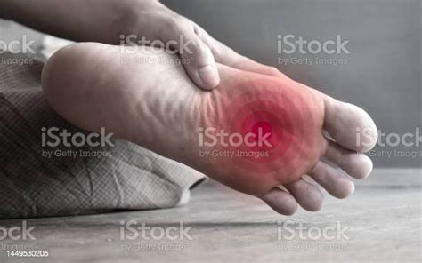 Concept Of Nail Prick And Cellulitis In Foot Of Asian Man Sensory