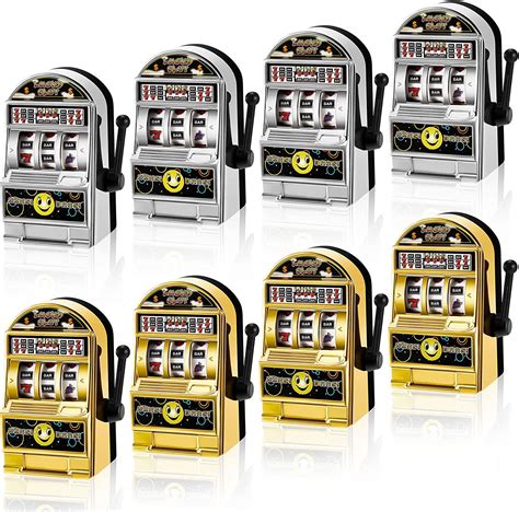 Deekin 12 Pcs Slot Machine Bank Mini Slot Machine Toy With Spin Reels Golden Silver