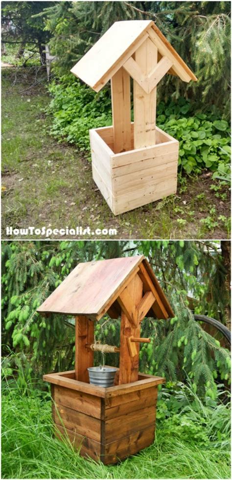 Myoutdoorplans has awesome plans for a mini wishing well, so i recommend you to check them out for a cut list and diagrams. 10 Easy DIY Garden Wishing Wells You Can Make Today - With ...