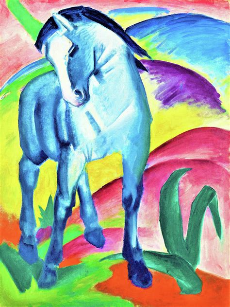 Digital Remastered Edition Blue Horse 1 Painting By Franz Marc