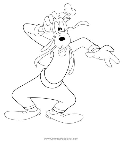 Confused Goofy Coloring Page For Kids Free Goofy Printable Coloring
