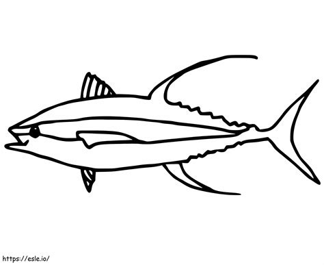 Yellowfin Tuna Fish Coloring Page