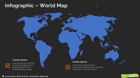 World Map Infographic Template For Demographic Ppts Myfreeslides