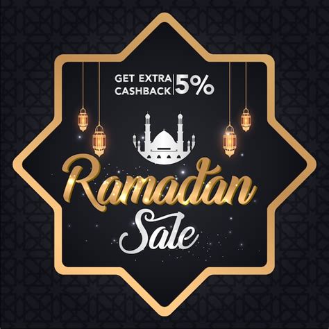 Premium Vector Ramadan Season Sale Poster Design With Lantern