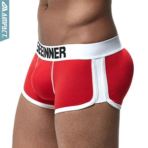 Enhancement Padded Underwears Boxer Shorts For Men Sexy Bulge Enhancing Front Back Double