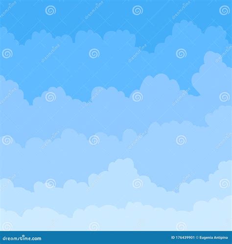 Vector De Dibujos Animados Nubes De Fondo Vector Cielo Azul Stock De