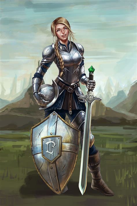 Artstation Commissioned Artwork Victor Lozada Female Knight Fantasy Female Warrior Female