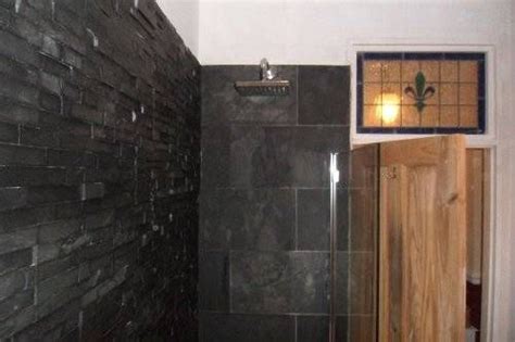 Approximately 1500sqft of 16x16 slate tile over 3 levels, including 2 flights of stairs (with alder nosing), 3 bathrooms, 4 bedrooms & hallways / closets. Image result for shower slate tiles | Lake house bathroom ...