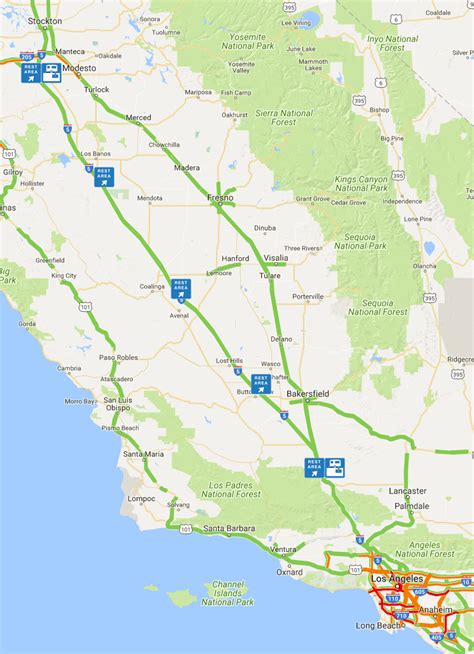 Interstate 5 Map California