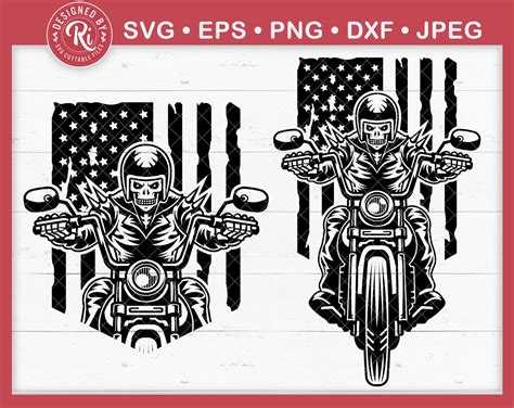 Usa Skull Biker Svg Motorcycle Svg Biker Skull Svg American Etsy