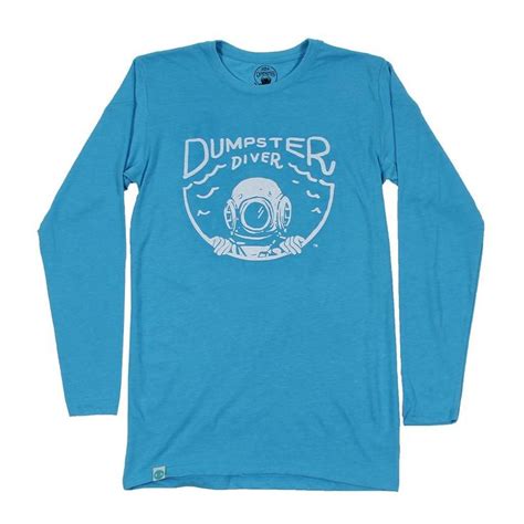 Long Sleeve Dumpster Diver Tee Shirt In Blue By 30a Long Tee Shirts Mens Tee Shirts Diver Shirts