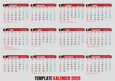 Template Calendar 2020 Cdr Pulp