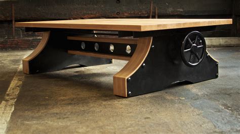 Crank table by james pearce (wood console table) | artful home. Finishing Touches NW Inc. - Industrial Crank Table