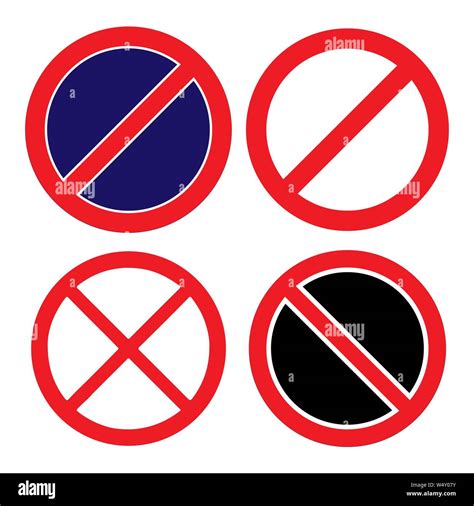 Prohibition No Symbol Sign Ban Vector Illustration Stock Vector Image