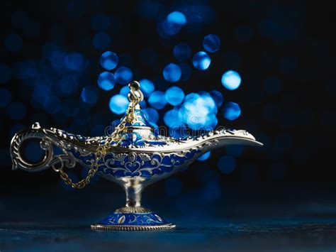 Magic Lamp Concept Of Aladdin With Genie For Wishes Good Luck And