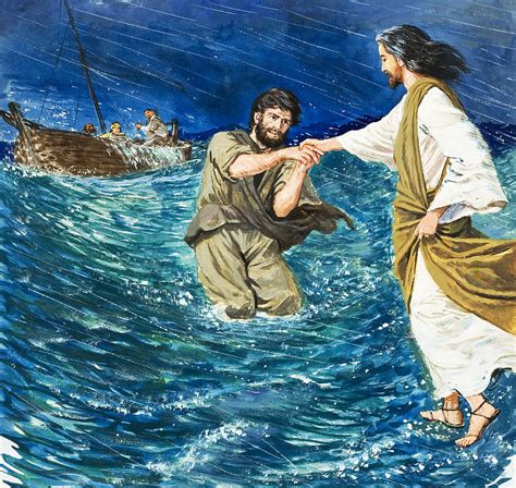 The Miracles Of Jesus Walking On Water By Clive Uptton