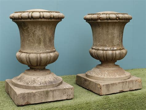 Reclaimed Antique Composition Stone Lidded Urn Finials - UK Heritage