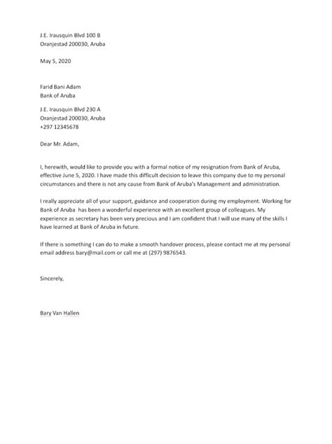 Resignation Letter Sample A Guide To Professional Farewell Englet