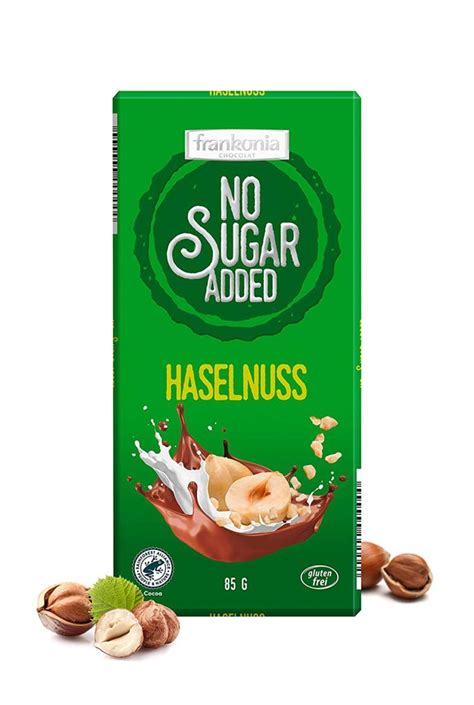 Frankonia CHOCOLAT NO SUGAR ADDED Haselnuss Schokolade Glutenfrei 85