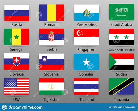 Banderas De Todos Los Países De La Parte 9 Del Mundo Stock de