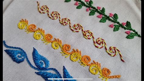 Hand Embroidery Colorful Borderline Designs Border Embroidery For