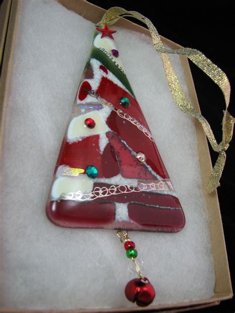 Fused Glass Christmas Ornament Fused Glass Ornaments Stained Glass Christmas Glass Christmas