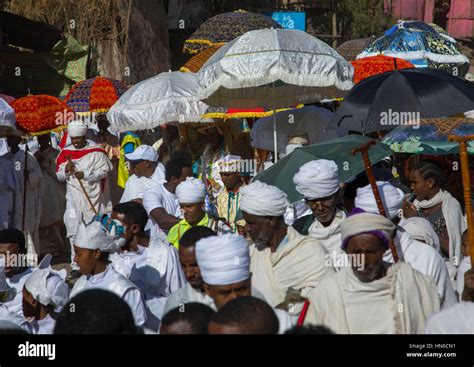 Ethiopian Orthodox Priests Procession Celebrating The Colorful Timkat